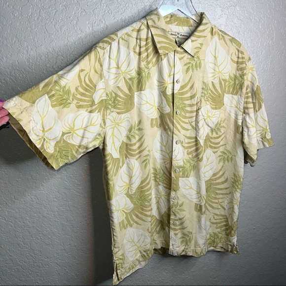 Tommy Bahama Mens Button Down Green Polo 100% Silk - Picture 3 of 7